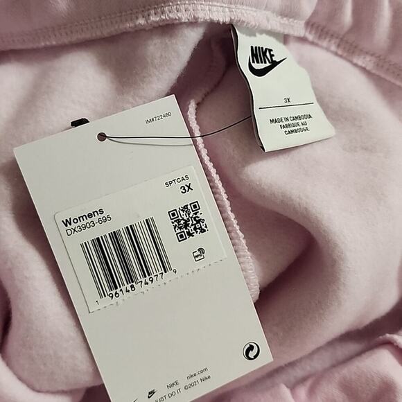 Nike Women's cozy Swoosh Fleece Joggers Regal Pink White plus size 3X new! - Picture 6 of 9